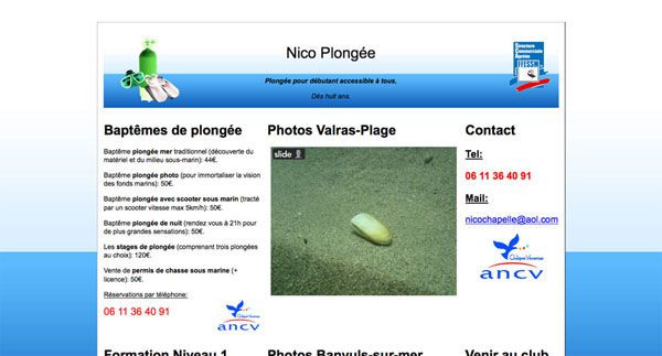 club-nico-plongee-valras club de plongée sous marine pres de valras plage, vendres, beziers