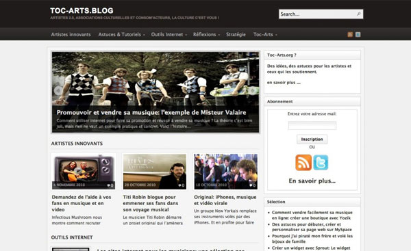 site-information-artistes-tocarts site d'information et de resources pour les artistes et les associations culturelles